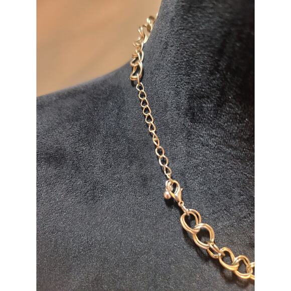 Women Statement Necklace With Turquoise Beads Black Drops And Lobster Clasp Lock - Picture 6 of 6